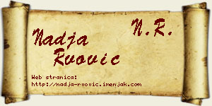Nadja Rvović vizit kartica